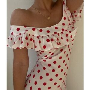 Emmiol Ruffled Polka Dot Maxi Dress (size XS)